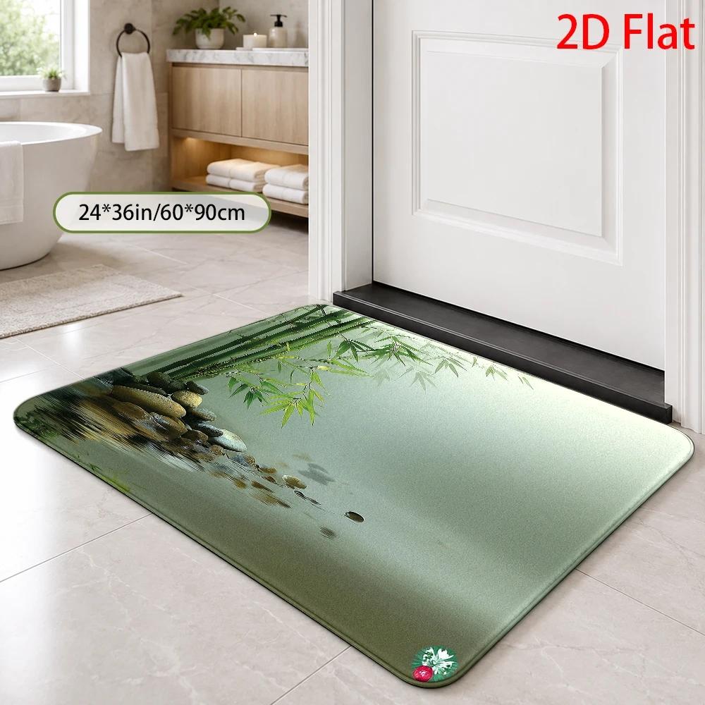 Waterproof Bathroom Bath Rug M - Bamboo Bath Mat ulasan dan harga