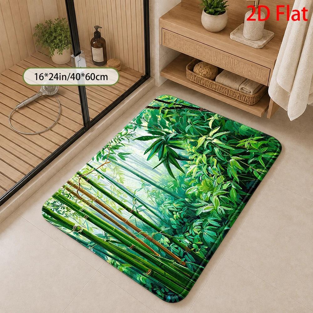 Tropical Bamboo Jungle Pattern - Bamboo Bath Mat ulasan dan harga
