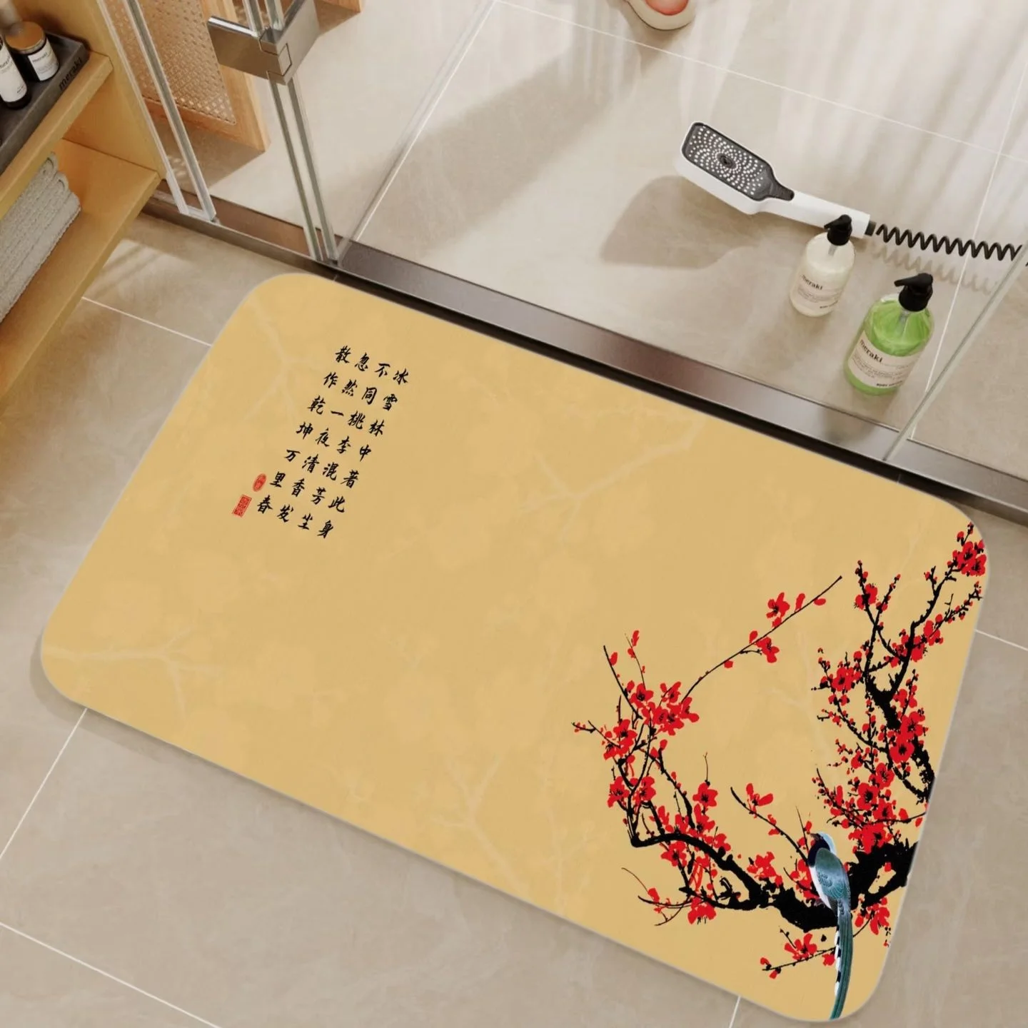 VIKAMA Bamboo & Chinese Callig - Bamboo Bath Mat ulasan dan harga